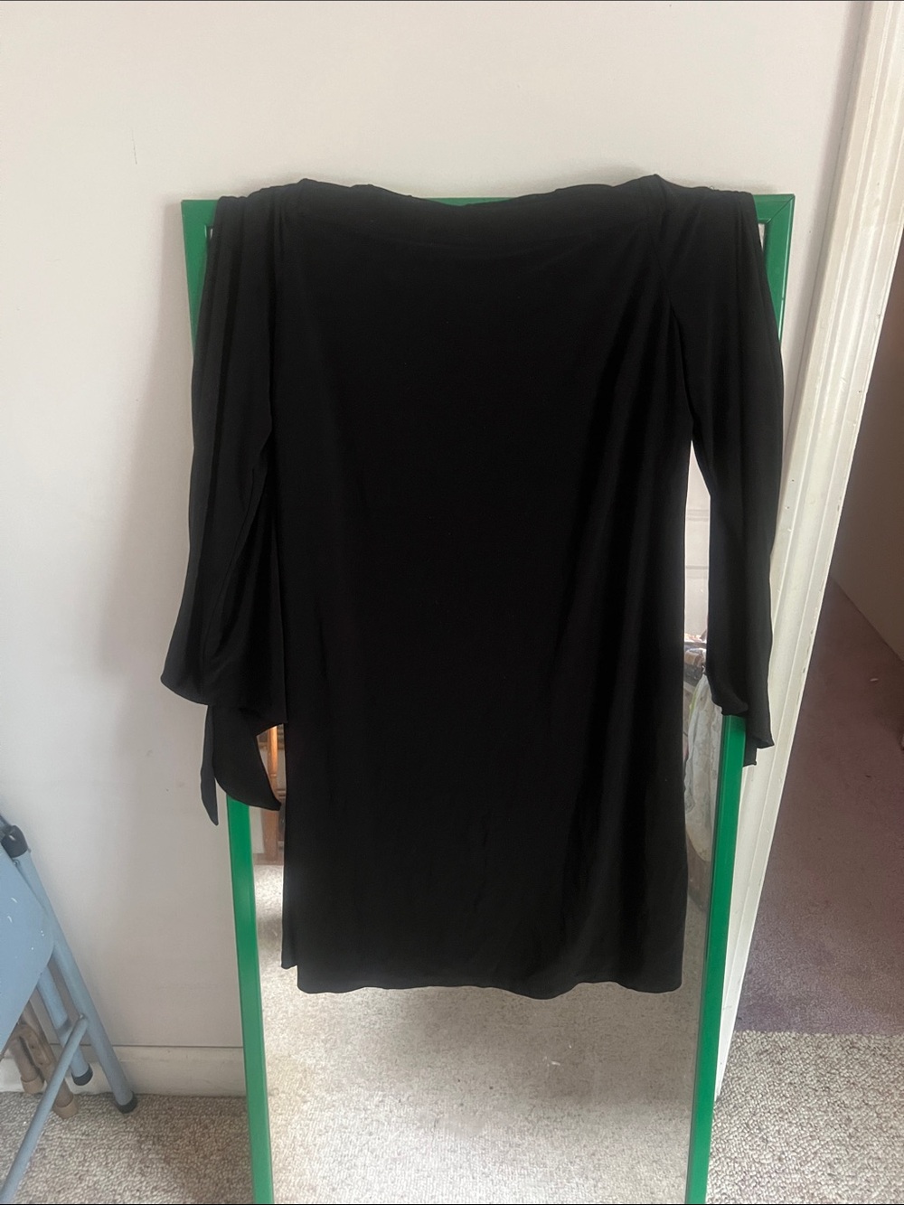 American Living Black Long-Sleeve Shift Dress